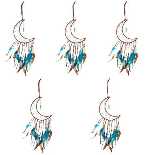 5pcs Wall Hanging Dream Catcher Moon Plumage Decor 2
