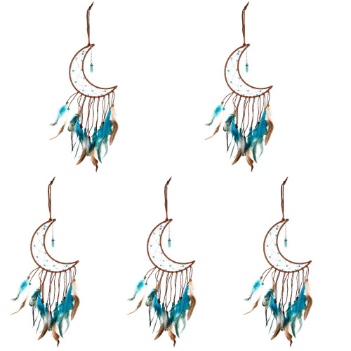 5pcs Wall Hanging Dream Catcher Moon Plumage Decor 1