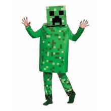 (B, XL) Halloween Minecraft Cosplay Costume Jumpsuit Halloween Fancy Dress Party Costume