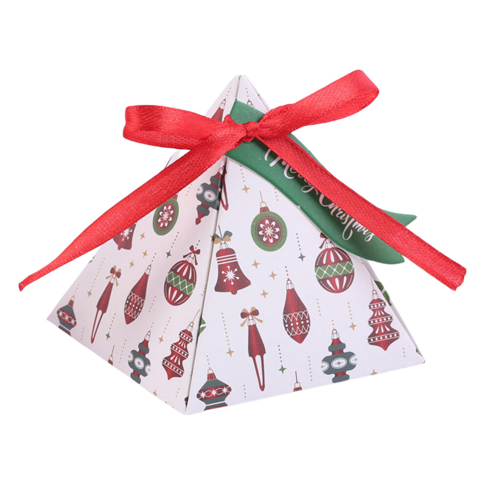 White 50Pcs Christmas Triangles Candy Paper Boxes Festival