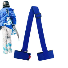 Ski Strap & Pole Carrier - Adjustable Nylon Ski Carrier Straps for Comfortable Shoulder Holders - Blue