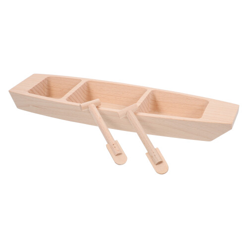 2sets Unfinished Wooden Boat Craft with Paddle 1