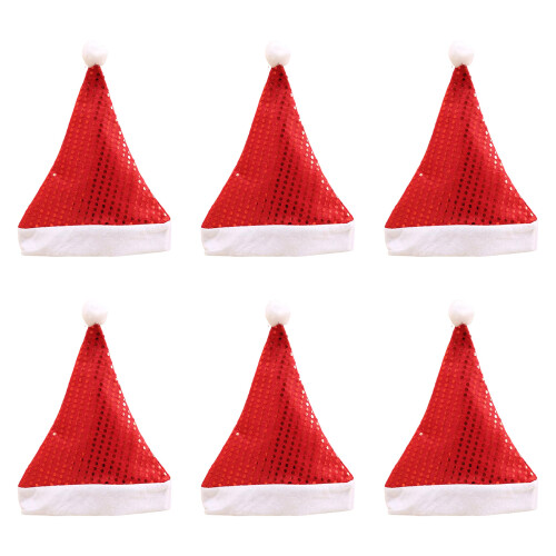 6 Christmas Scintillate Headpieces Recyclable Decorations-Red