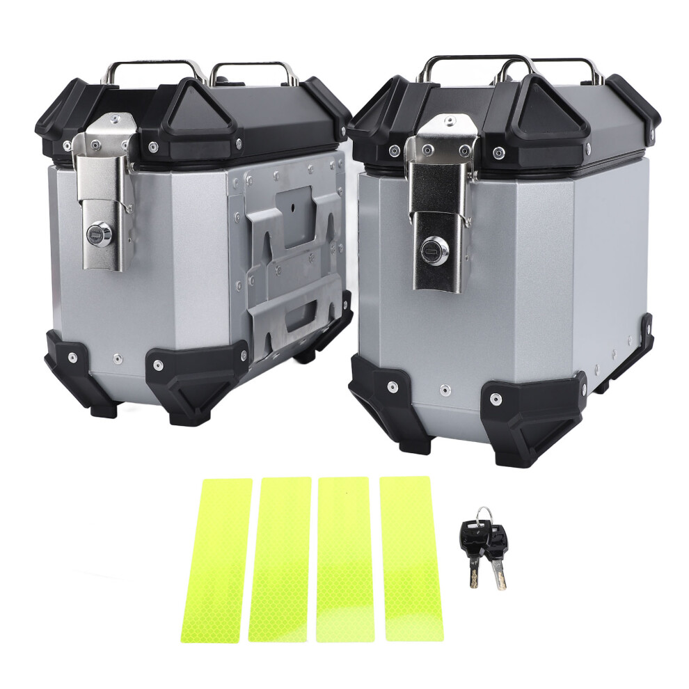 18L Motorcycle Side Case Aluminium Alloy Motorbike Silver 8320539846576