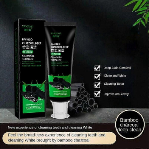 3X Bamboo Activated Charcoal Toothpaste Teeth Whitening Fluoride Free100g 1