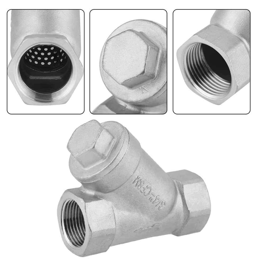 Y Strainer 3/4 Dn20 Pt Thread Stainless Steel Filter For Water Oil Gas, Strong Mesh, Easy Discharge For Small Pipes 6038364093691