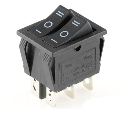 Rocker Switch KCD8 6PIN 16A 250V 20A 125V Waterproof Double Light ON ...
