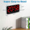 Digital Wall Clock, 9Inch LED Digital Clock Large Display with 12/24H, Big Digits,Small Silent Wall Clock (Red) 4
