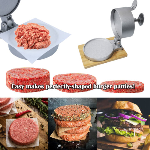 Strong Aluminum Hamburger Maker With Elastomer Nonstick Face And 1