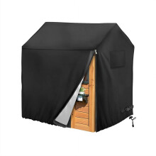 Playhouse Cover for Outdoor Waterproof Protection, Black Oxford Cloth, Portable Kids Wooden Playhouse Cover, Size Small