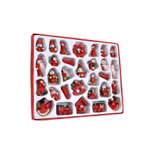 Wooden Doll Christmas Ornament for Holiday-30 pieces in box