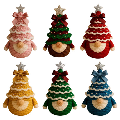 Festival Crochet Gnomes Making Set Soft Materials Christmas-Red 2