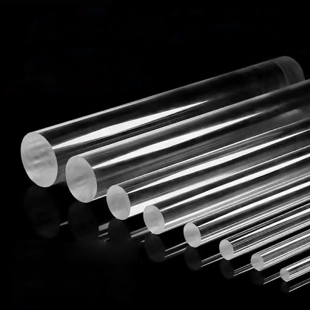 Acrylic Round Bar Rods 65-80Mm Diameter 500Mm Length Clear Solid Rods For Diy Crafts And Projects 6447073423802