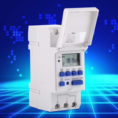 LCD Display Weekly Programmable Electronic Relay Time Switch AC/DC 24V with Digital Timer and Adjustable Settings 1
