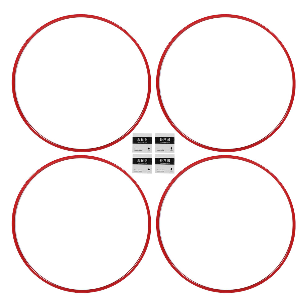 4Pcs Wheel Rim Protector Curb Rash Prevention Self Red 8320539848686