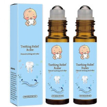 (2pcs) 1-5x Teething Roller Natural Gentle Care Relief Roller