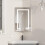 （40x60）Corner Bathroom Mirror Cabinets Wall Mounted with 3-Color Led 1