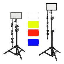 Led Panel Adjustable 5600k Usb Video Light - 2 Led with Tripod And Color Filter Per Group for Low Angle, Zoom / Video Conference Lighting
