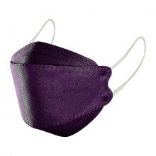 (100pcs, Purple) 50/100Pcs Black KF94 Face Mask Adults Outdoor 4-Ply Layer Filter Fish Type Non Woven Fabric Face Mask