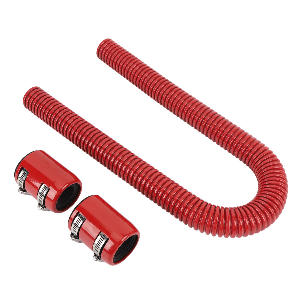 36 Inch Stainless Steel Radiator Hose Kit With Clamps, Red 3621346363016