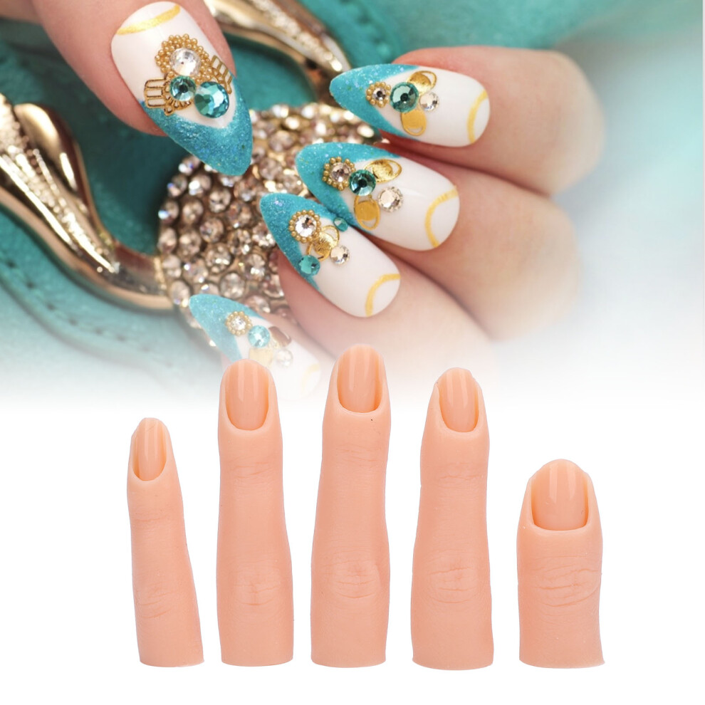 5 Pcs Silicone Nail Practice Fingers, High Elasticity, Bendable Joints