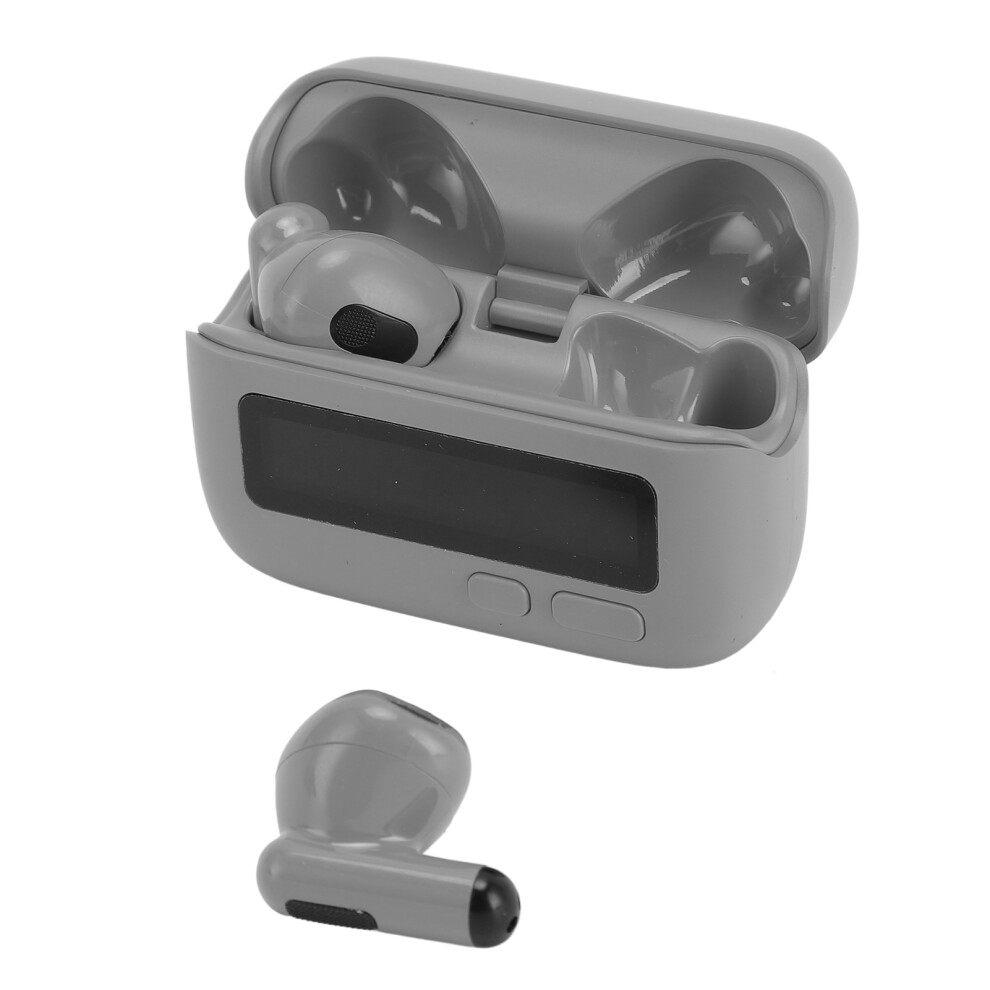 Wireless Bluetooth 5.2 Earbuds With Clock Display, Enc Noise Cancelling, 30Mah Gray 8751346363480