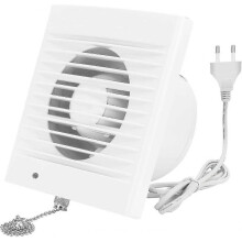 150mm 18w 320m/h Exhaust Fan with Check Valve And Chain Switch, Window And Wall Fan for Kitchen Bathroom Greenhouse Garage -6 Inch