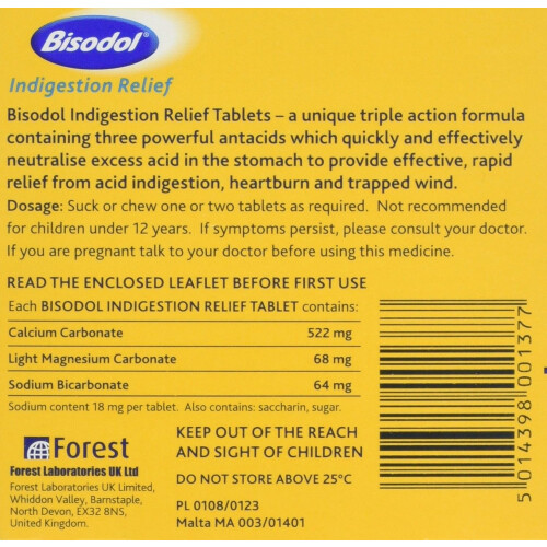 Bisodol Indigestion Relief Tablets 100 x 3 Packs 1