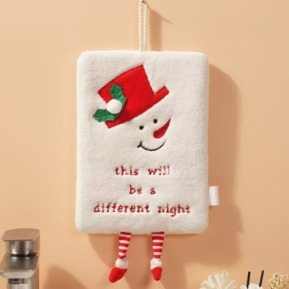 (White) Hand Towel With High Beauty Lint Christmas Series Suitable For Hanging In Household Kitchens-image-OPC-PKBNZFF-NEW