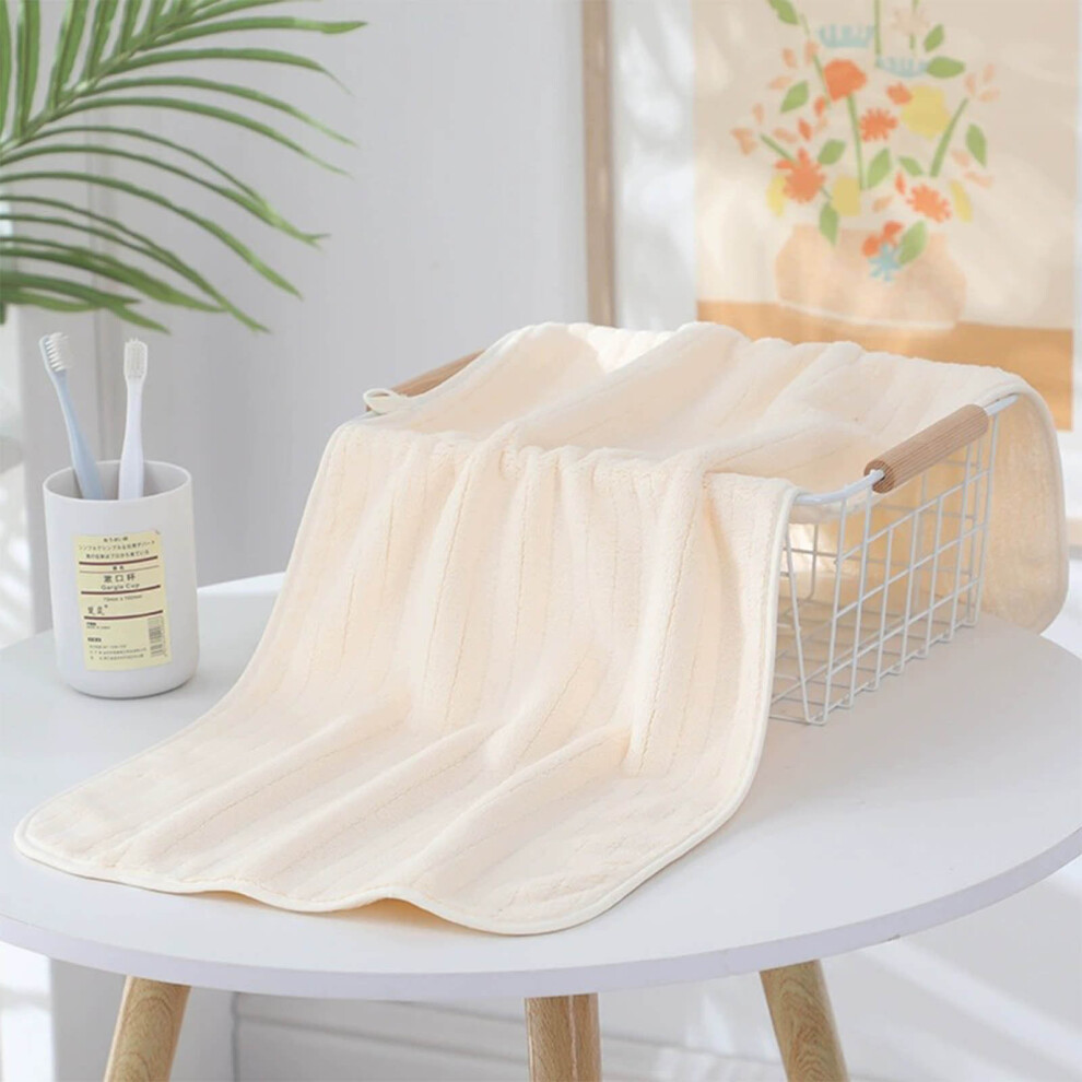 (Yellow) 1 Velvet Towel Adult Daily Use Household Hygroscopic Dry Towel Hair  Beach Towel-image-OPC-PKBP25M-NEW