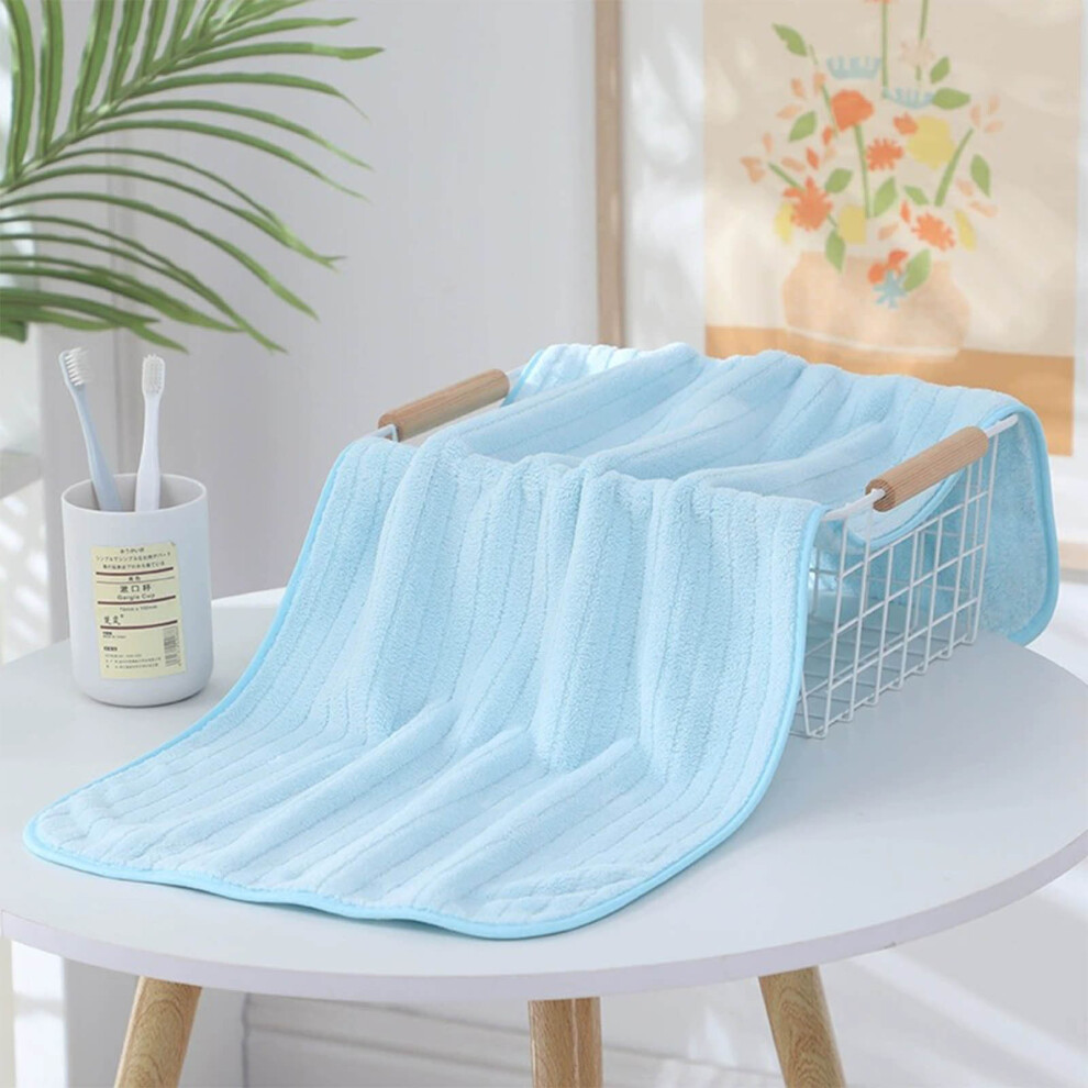 (Blue) 1 Velvet Towel Adult Daily Use Household Hygroscopic Dry Towel Hair  Beach Towel-image-OPC-PKBP25H-NEW