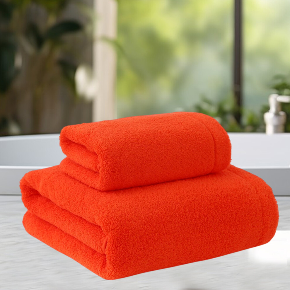 (Red) Exclusive  Yarn Towel Bath Towel Set Of Two Gift Benefits-image-OPC-PKBP22P-NEW