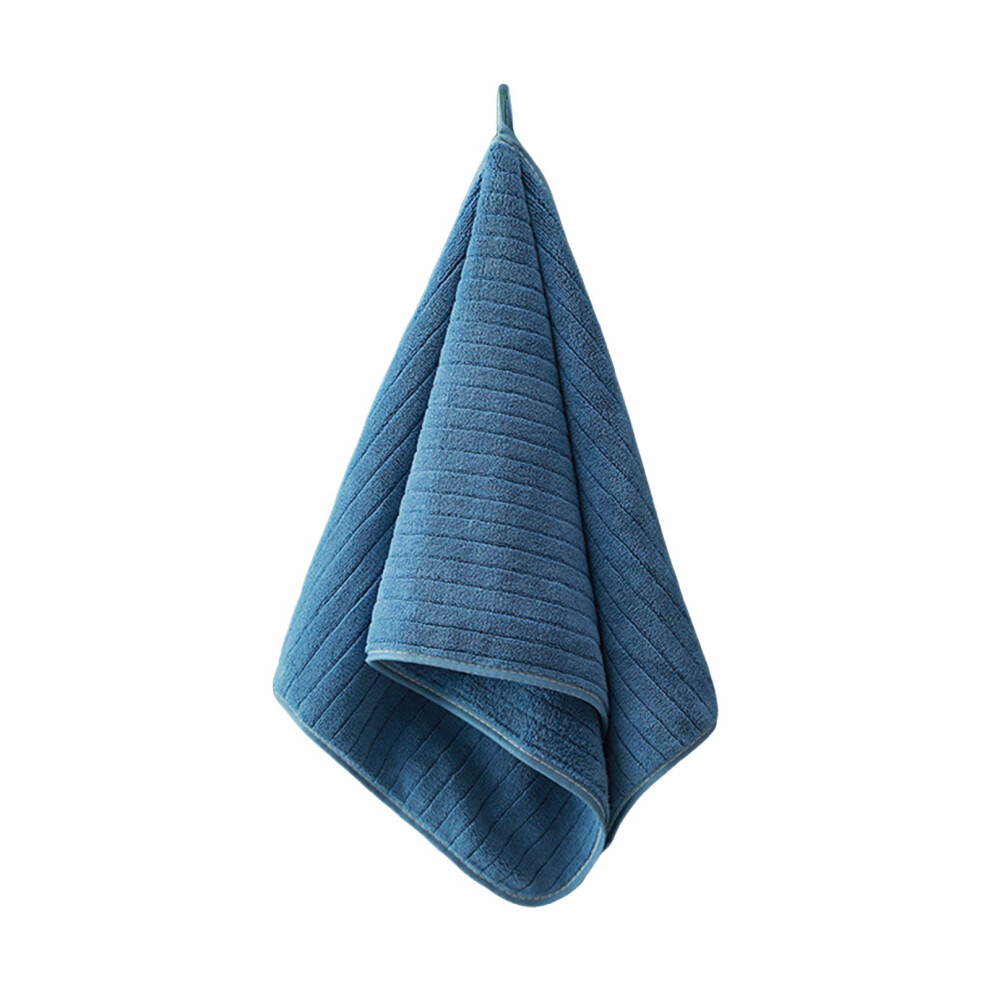(Blue) Velvet Towel For Adult Daily Use At Home Absorbent Dry Hair Towel That Does Not Hair Beach Towel Strip Patterned Bath Towel-image-OPC-PKBP5Q6-NEW