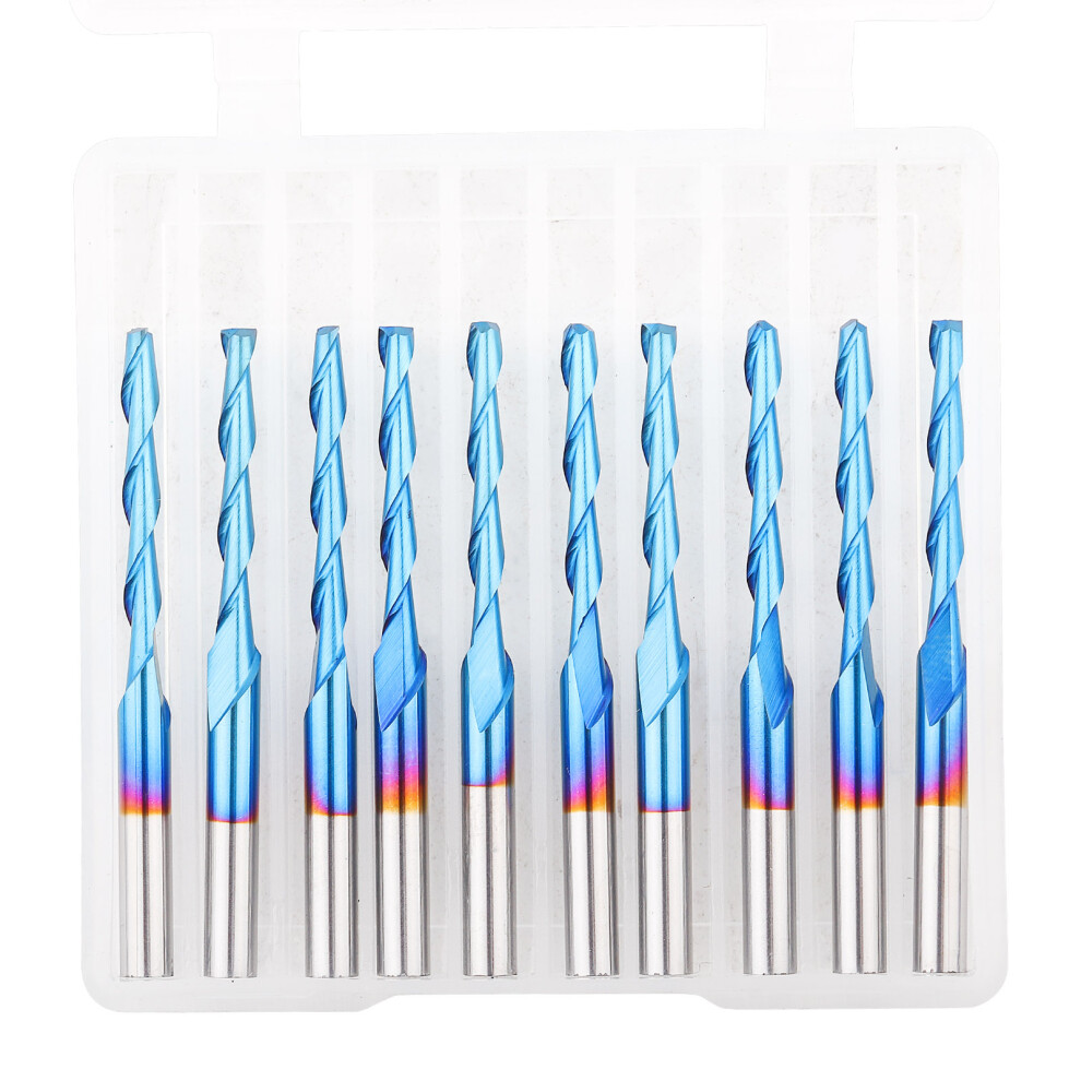 10Pcs 2ÂFlute Router Bit Blue Coated Spiral Ball 8320539851839