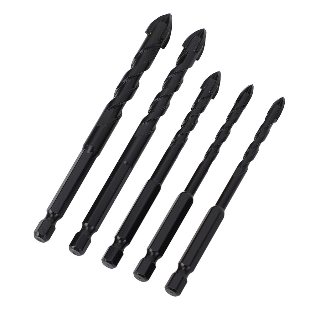 5Pcs Masonry Drill Bits Set 6Mm-12Mm Cemented Carbide, 1/4" Hex 8041346365677