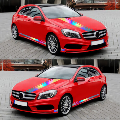 5 Pieces Reflective Stripe Vinyl Car Side Sticker 2