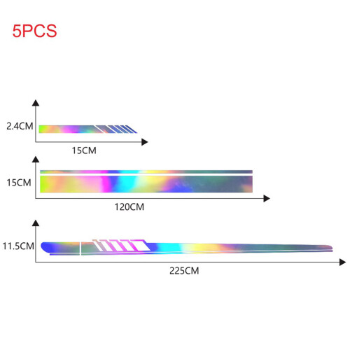 5 Pieces Reflective Stripe Vinyl Car Side Sticker 1