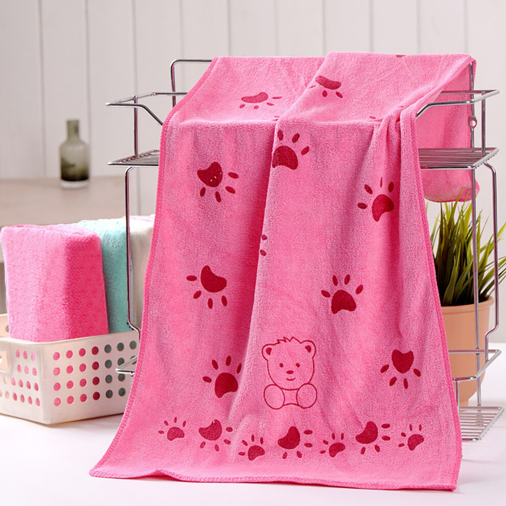 (Pink) Bear Towel Soft And Superfine Fiber Printing Towel Strong Absorbent Face Towel Dry Hair Towel-image-OPC-PKBP7R2-NEW