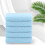(Blue) Five-color Bear Embossed Plain Face Towel Soft Absorbent Cleansing Bath Towel 1