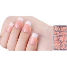 (DF01) 600x Almond False Nails Press On Nail French Tip False Nails  Ballerinas Full Cover Stick On Nail Manicures Supplies