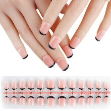(HLBG02) 600x Almond False Nails Press On Nail French Tip False Nails  Ballerinas Full Cover Stick On Nail Manicures Supplies