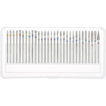 30pcs Nail Drill Bits Set 1/9" Shank Diamond Sand Grinding Head Nail File Bit for Removing