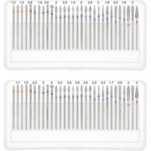 30pcs Nail Drill Bits Set 1/9" Shank Diamond Sand Grinding Head Nail File Bit for Removing 2