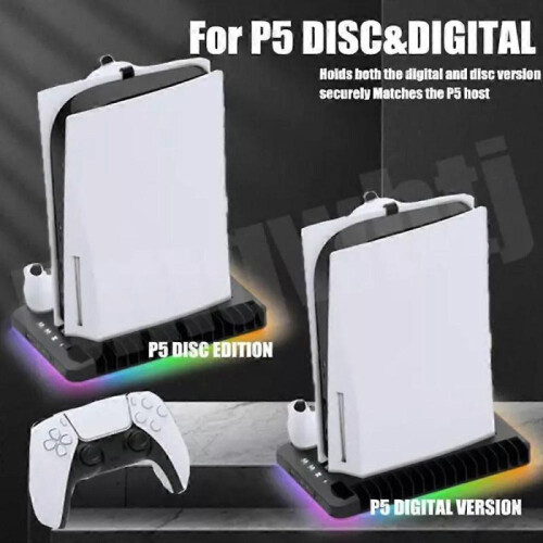 (black) Charging Base Cooling Bracket for Dual PS5 / PS5 Slim Controller 2