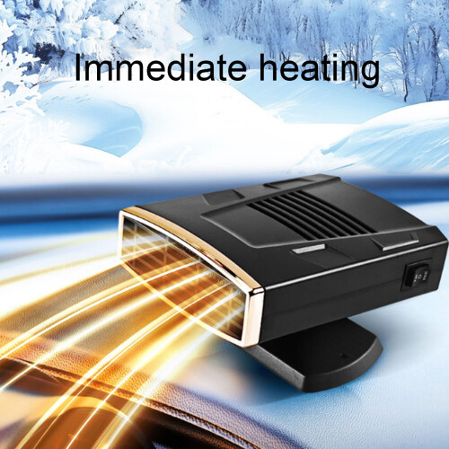 12V Car Heater Defroster 200W Fast Windshield Defogger Black Gold 2