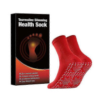 (red) Self Heating Tourmaline Magnetic Therapy Socks Foot Pain Warm Circulation