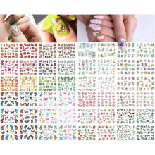 Nail Art Stickers, 48 Sheets Water Transfer Nail Decals Fresh Nail Stickers with Assorted Patterns Blossom Flower DIY Nail Art Decoration Type2