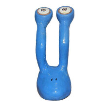 (Blue) Snail Tentacles Statue Handmade Resin Cartoon Garden Spy Ornament Creative Plants Planter Decor for Grass New