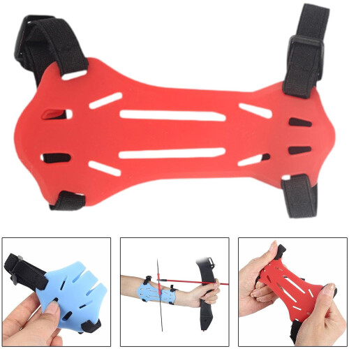 Arm Guard Forearm Protector Adjustable Breathable Ambidextrous Arm Protector for Kids Shooting Practice Red Color 1