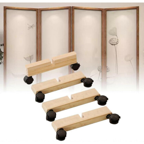 4Pcs Privacy Screen Holder Room Divider Screen Holder Movable Wheel Decor Divider Bracket 2